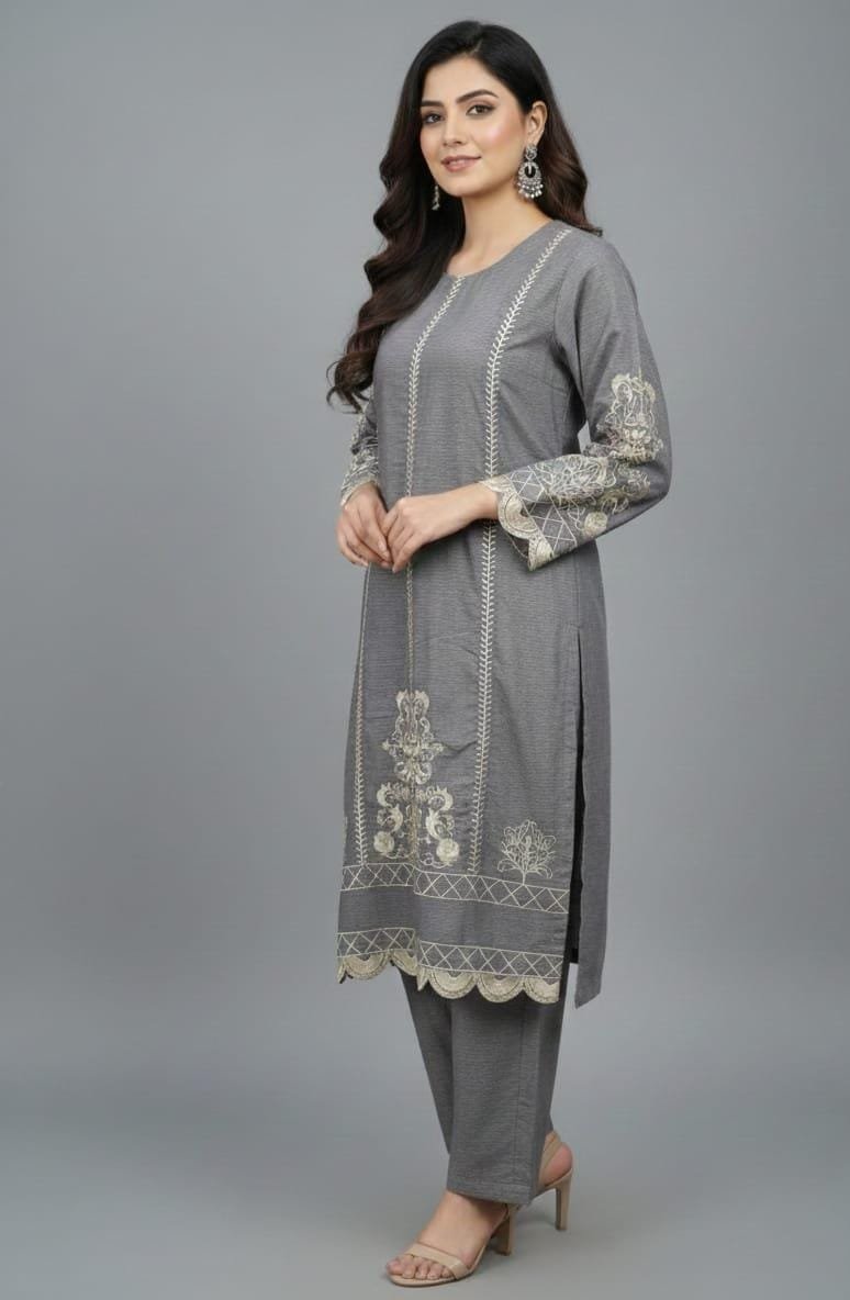 Winter Stitched 2-Piece Suit Winter stuff Stitched Suit - Image 1