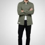 Mens Trending Olive Green Shirt