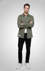Mens Trending Olive Green Shirt