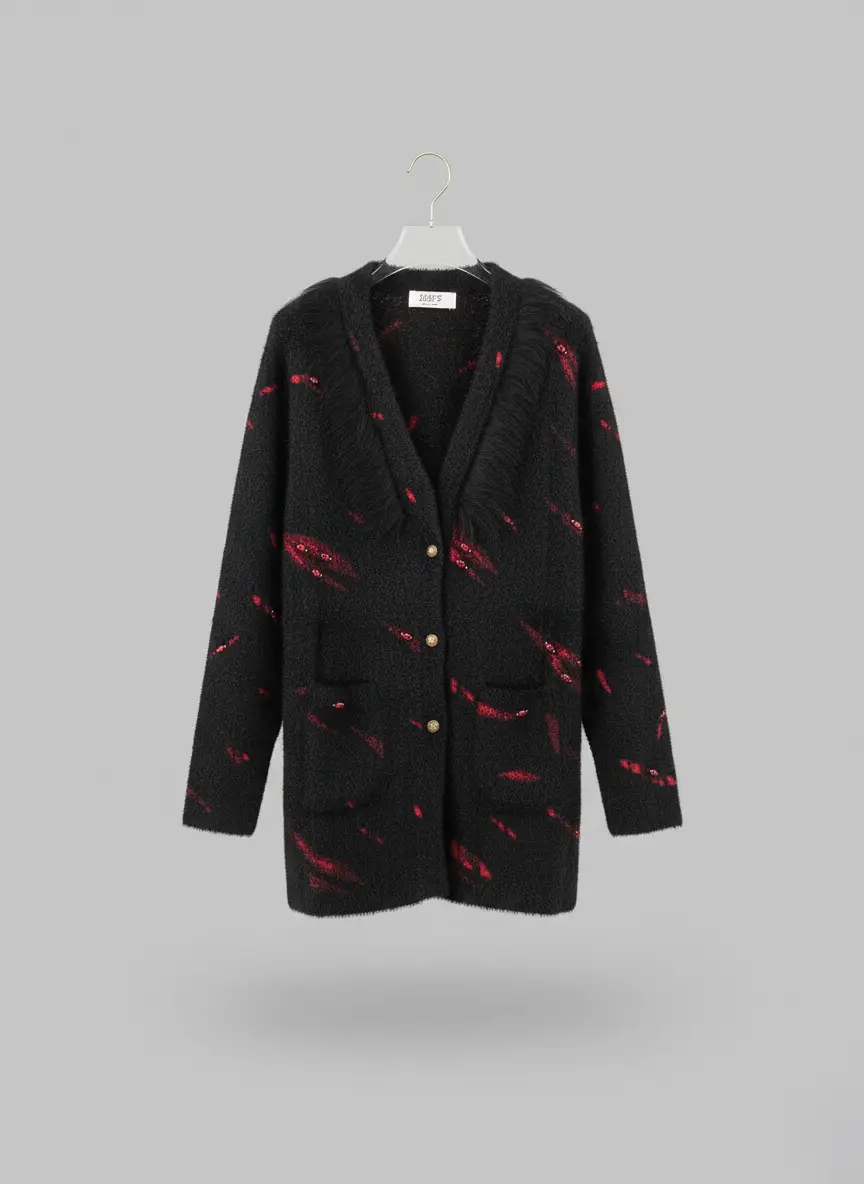 ladies-v-neck-jersey-with-faux-fur-trim