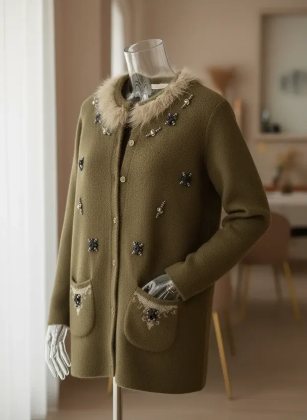 Ladies Jersey Premium with Faux Fur Collar