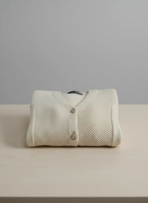 Ladies Sleeveless Knitted Button-Front Sweater Vest – Cream