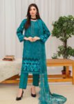 Luxury Lawn Teal Green 3 Piece Suit