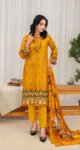 Luxury Lawn Mustard Yellow 3 Piece Suit