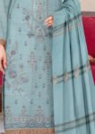 Premium Embroidered Lawn Sea Green 3 Piece Suit with Fancy Shawl