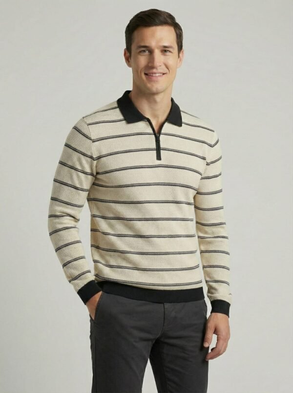 Men’s Full Sleeves Striped Knit Shirt