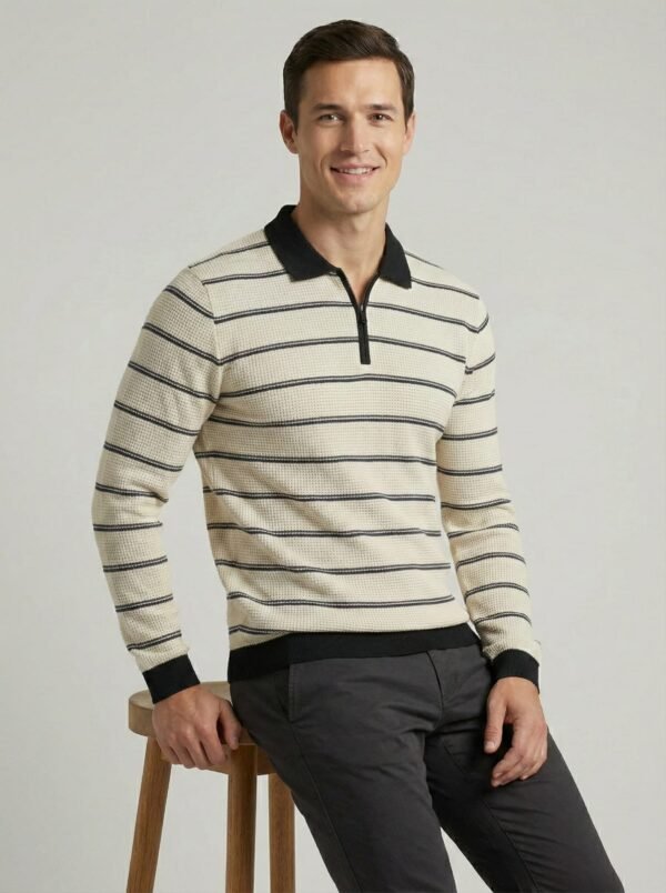 Men’s Full Sleeves Striped Knit Shirt