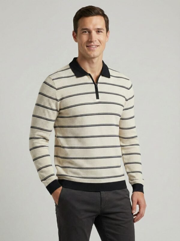 Men’s Full Sleeves Striped Knit Shirt