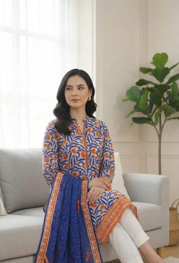 3 Piece Unstitched Printed Khaddar Suit