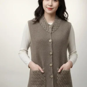 Trending  Ladies' V-Neck Sweater in Heather Brown