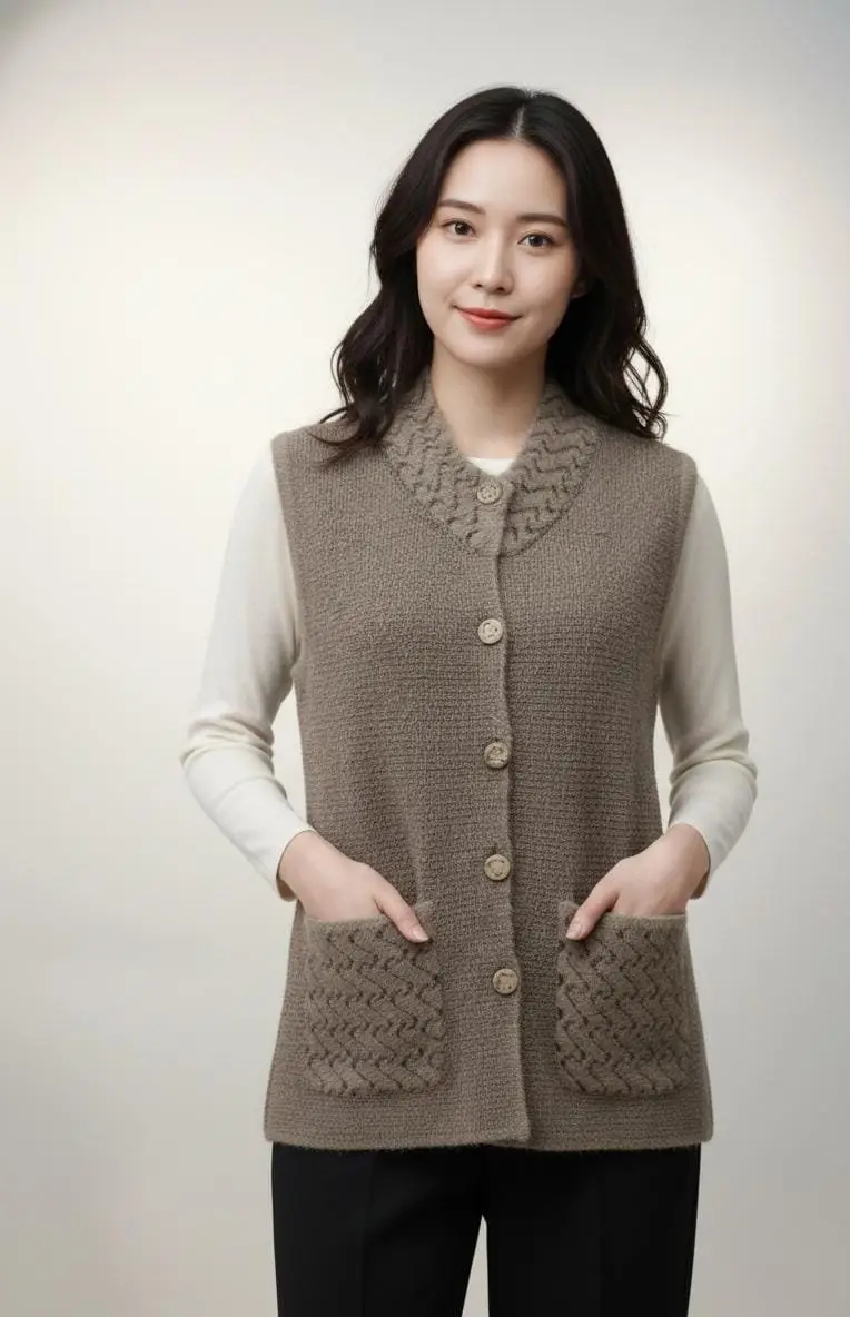 trending-ladies-v-neck-sweater-in-heather-brown